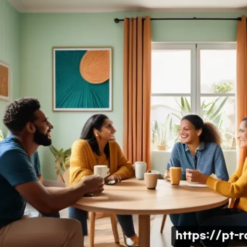 Home 15 난치병 환자 가족 지원 프로그램 - A warm and supportive emotional support group meeting in Brazil, featuring diverse caregivers sittin...