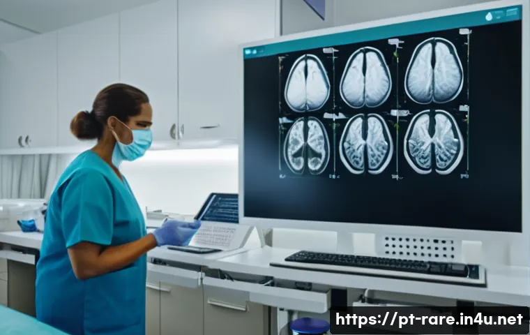 난치병 진단 병원 추천 - A modern multidisciplinary hospital room in Brazil specialized in rare diseases, featuring a diverse...